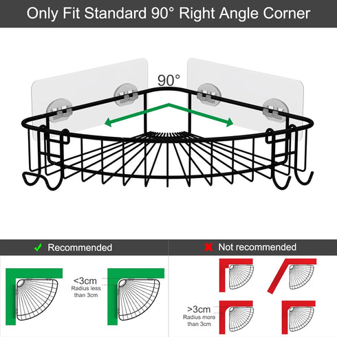 2 Pack Shower Shelf for Inside Shower, Corner Shower Shelf, Shower Corner Caddy, Adhesive Shower Caddy, Shower Wall