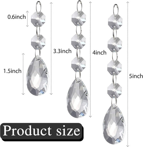 48 Pieces Crystal Ornaments Tree Decorations Beads for Chandelier Crystals Chandelier Beads Pendants for Winter