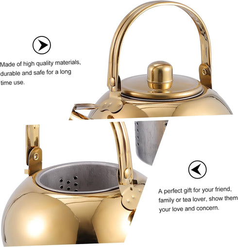 1pc Stainless Steel Pot Whistling Tea Kettle Stainless Steel Tea Pots Portable Stove Teapot for Stovetop Teapot with Infuser Water Boiler Filter Water Kettle Heating Cast Iron Pan by KICHOUSE