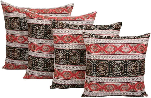 16 16 Inches Persian Throw Pillow Covers Red and Black - x Decorative Southwestern Kilim Pillows, Boho Room Decor