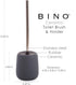 BINO Silicone Coated Toilet Brush with Holder | Stylish Bathroom Cleaner