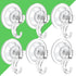 LUXEAR Suction Cup Hooks, 6 Pack, Reusable Powerful Waterproof Clear Removable Suction Hanger for Bathroom and Kitchen