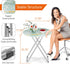Fleecy day 17.5 17.5 26 Folding TV Trays, Round Tray Table, Small Foldable Table with Light Weight, Portable Dinner