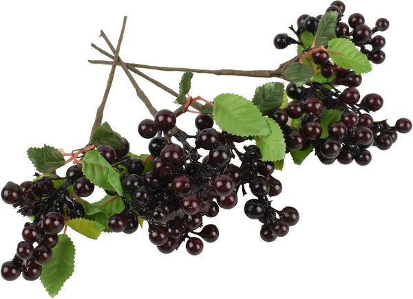 HUIANER Artificial Berries, Artificial Dark Red Berry with Stems Lifelike Fruits Simulation