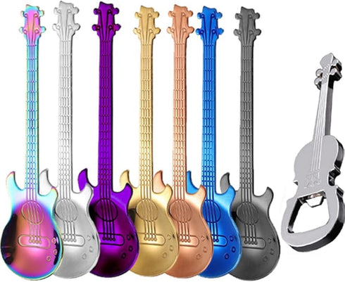 ESRISE Guitar Spoons Coffee Teaspoon, Musical Tea Spoons Kitchen Gifts for Men, Stainless
