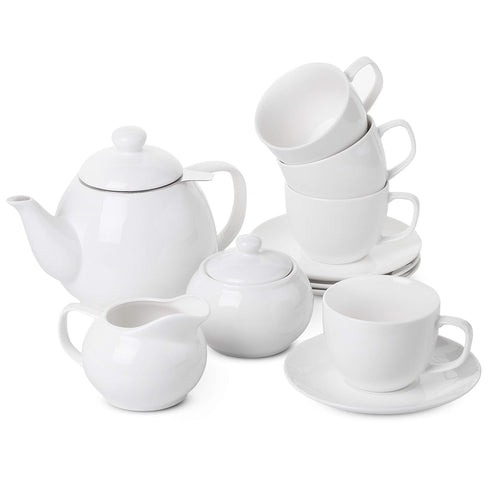 BTaT Royal Tea Set - 4 Porcelain Tea Cups (8oz), Pot (32oz),