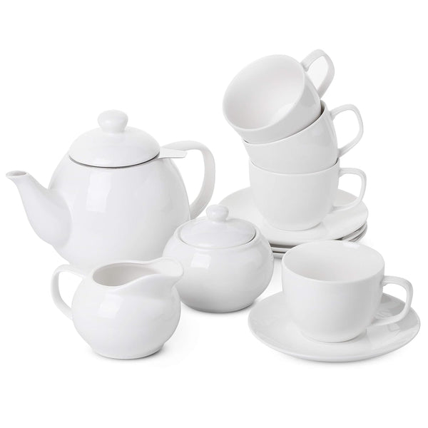 BTaT Royal Tea Set - 4 Porcelain Tea Cups (8oz), Pot (32oz),