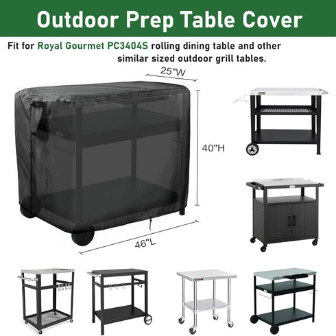 46inch 46"Lx25"Wx40"H, Outdoor Prep Table Cover for Expert Grill Outdoor Food Prep Cart, BBQ Grill Cart Cover