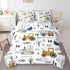 Set 7 Set Set Feelyou Cartoon Car Kids Comforter with Sheets Piece Twin Size Construction Bedding Boys Decor Equipment
