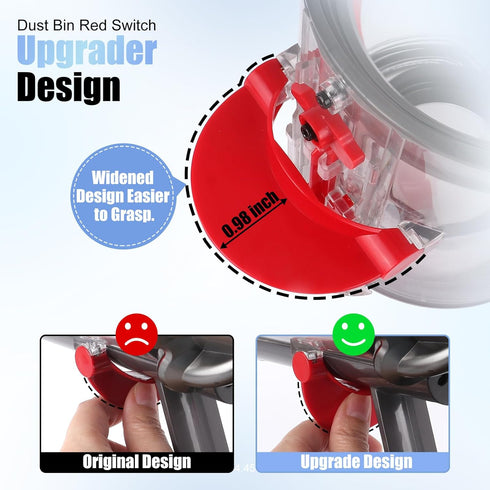 Upgraded Dust Bin Compatible with Dyson V10 Vacuum Cleaner, Large Bin Replacement for Dyson V10 Bin Part No. 969509-01