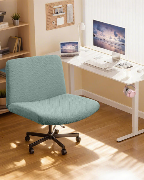Armless YISUN Waterproof Criss Cross Chair Cover, Stretch Jacquard Chair Slipcover Washable Removable Office Desk Chair