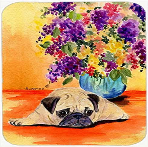 Caroline's Treasures SS8294LCB Pug Glass Cutting Board Large Decorative Tempered Glass Kitchen Cutting and Serving Board Large Size Chopping Board