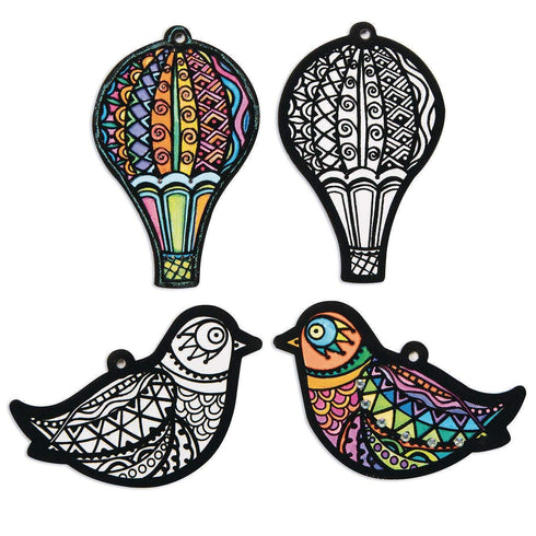 S&S Worldwide-PS1417 Velvet Art Everyday Ornaments, Pack of 24
