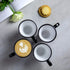 City to Cottage Handmade Black and White Polka Dot Ceramic Coffee Mug, 7 oz / 200ml, Unique Design