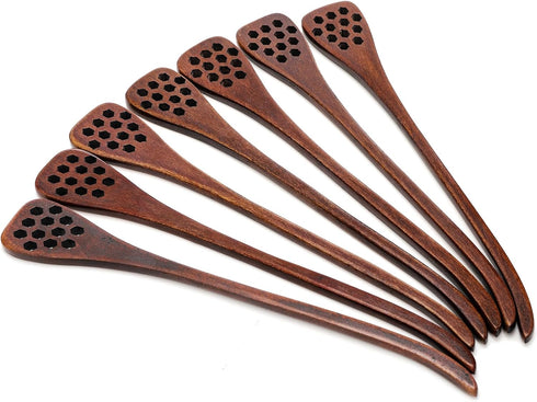 12 Pack 7'' Cididu Wood Honey Dipper, Honey Spoon Sticks, Honey Mixing Stirrers for Tea Coffee, Honey Comb Sticks