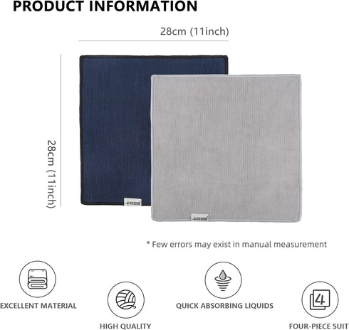 MHW-3BOMBER Barista Towels for Espresso, 4 Pack Microfiber Cleaning Towel for Coffee Bar Accessories