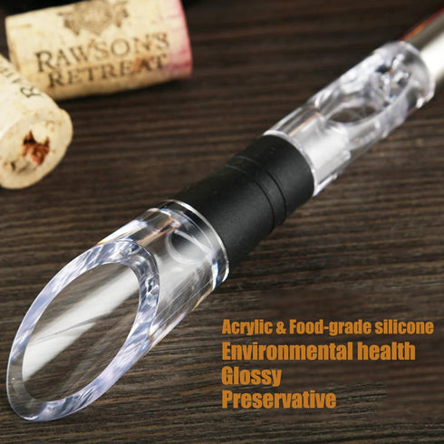 3-in-1 Stainless Steel Wine Chiller with Aerator and Pourer, Fits All Standard Bottles, Wine Accessories