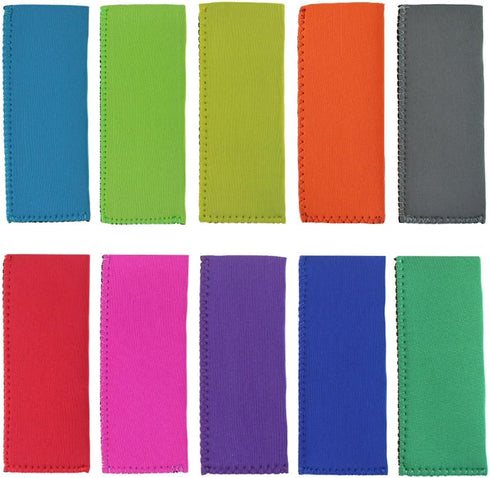Creatrill 20 Pack Ice Pop Sleeves, Neoprene Fabric Popsicle Holders Bags in 10 Colors