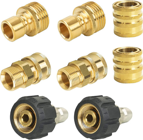 Xiny Tool Pressure Washer Adapter Set, Quick Disconnect Kit with M22 Metric Male Thread, 8 Pack