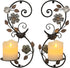 Birminwind Farmhouse Wall Candle Sconces Set of 2 - Distressed Candle Holder Wall