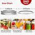 SLifeJars Canning Lids and Rings Regular Mouth, 240 Pcs 70MM Mason Jar Lids and Rings Set for Leak Proof Canning
