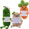 JoyChoi Positive Crochet Potato, Pickle & Carrot Emotional Support Animals for Birthday,