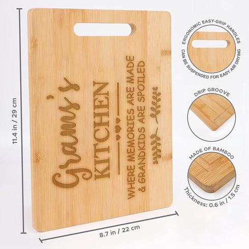 Grams's Kitchen Bamboo Cutting Board - Best Grams Cutting Board - Mother's Day Gift - Birthday Gifts from Grandchildren