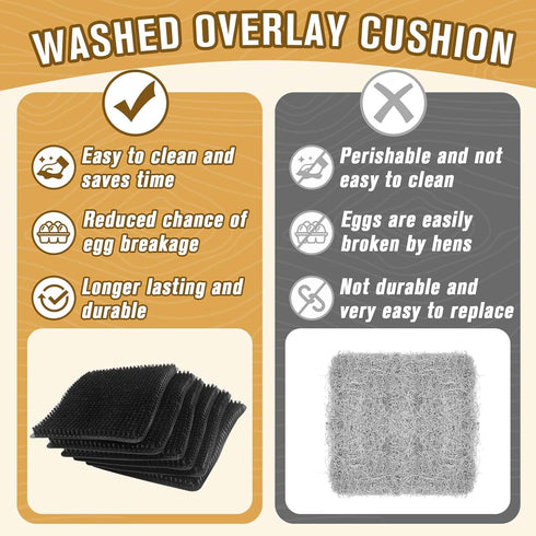 GDHSWJ 6 Pack 12"x13" Chicken Nesting Pads, Washable Nesting Pads for Chicken Coop, Nesting Box Pads, Chicken Bedding