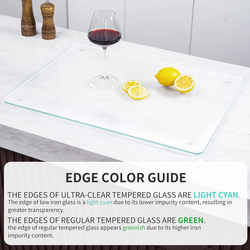 Tempered Glass Cutting Board 12x16 - Durable, Shatterproof, Heat-Resistant, Scratch-Proof, Dishwasher Safe