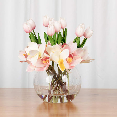 WGV Bowl Glass Vase - Diameter 6", Height 5", Clear Bubble Planter Terrarium Fish Bowl for Wedding Event Home Decor