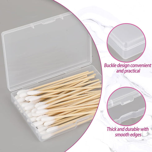 3 Pieces Portable Cotton Pad Holder, Bathroom Vanity Organizer for Cotton Rounds, Swabs, Floss (Transparent)