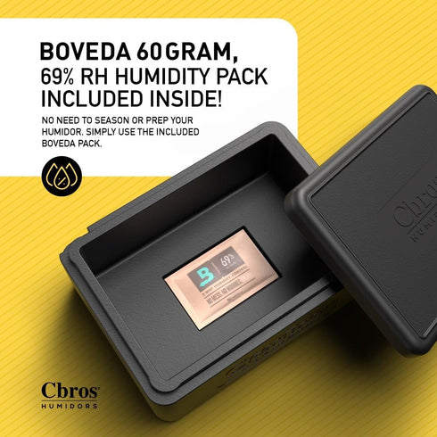 Cbros Humidor 69% Two-Way Humidity Control Box, Moisture Absorber for Freshness and Consistent Temperature (Size 10)