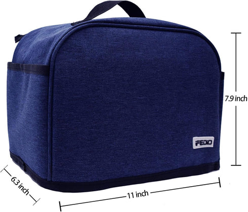 2 Slice Toaster Cover,Small Appliance Toaster Cover with Pockets for Kitchen,Washable and Dust Protection,Blue