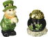 Green Leprechaun and Black Pot of Gold Tone Salt and Pepper Shakers