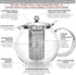 Teabloom All-in-One Glass Teapot and Kettle, Heatproof Borosilicate Glass with Removable Stainless Steel Infuser