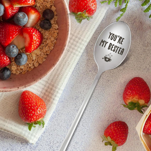 Tea Spoon Gift for Women and Men - Stainless Steel Spoon for Birthday, Christmas, Friendship, and Valentine Gifts