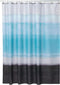 InterDesign Horizon Fabric Shower Curtain, Blue/Coco