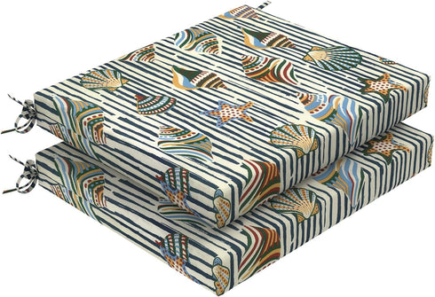 DYTXIII Set of 2 Outdoor Chair Cushions, Water Resistant 18.5"x16"x2" Square Seat
