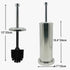 Silver Chrome Toilet Bowl Brush with Holder with Removable Plastic Liner, Durable Bathroom Cleaning Tool, Bathroom