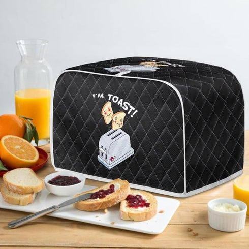 Cartoon Toaster Pattern Toaster Dust Cover Kitchen Oven Cover with Top Handle, Portable & Foldable Bread Toaster Cover