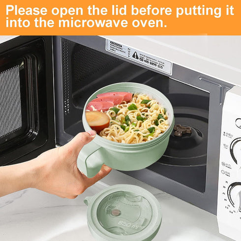 28.7oz Microwave Soup Mugs with Lids, Easy-Grip Noodle Cooker for Dorm Essentials, BPA-Free, Green