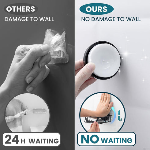 TAILI Shower Soap Holder, Soap Dish for Shower Wall with Hook, Bar Soap Holder, Suction Cup with Razor Holder