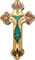 Engraved Wall Cross from Bethlehem - Filled with Semi Precious Stones from The Holy Land - Fish Style (5 Inches)