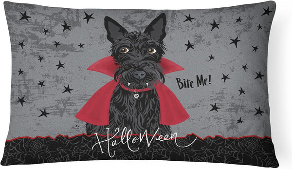 Caroline's Treasures VHA3037PW1216 Halloween Vampire Scottie Canvas Fabric Decorative Pillow, Indoor Outdoor