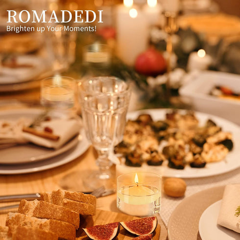20pcs+Extra 4 Votive Tea Light Holders Bulk - Clear Glass Tealight Candle Holder for Floating Candle as Candlelit