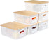 PENGKE 6 Pack Plastic Storage Bins with Lid, Stackable Organizing Container Baskets for Shelves, Drawers, and Office