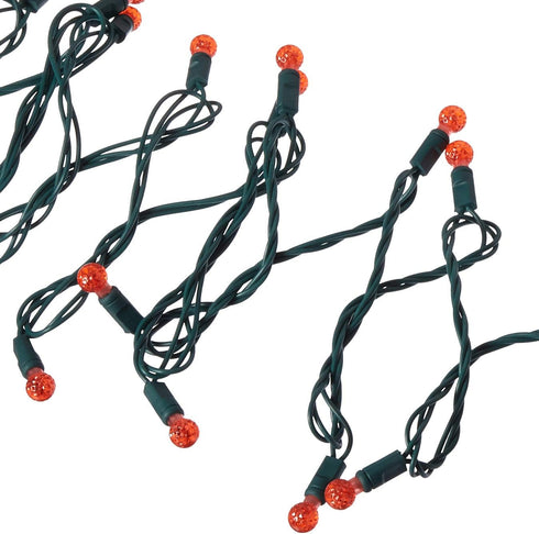 Vickerman 50 Count G12 Berry LED Light Set with Green Wire, Red - Single Mold