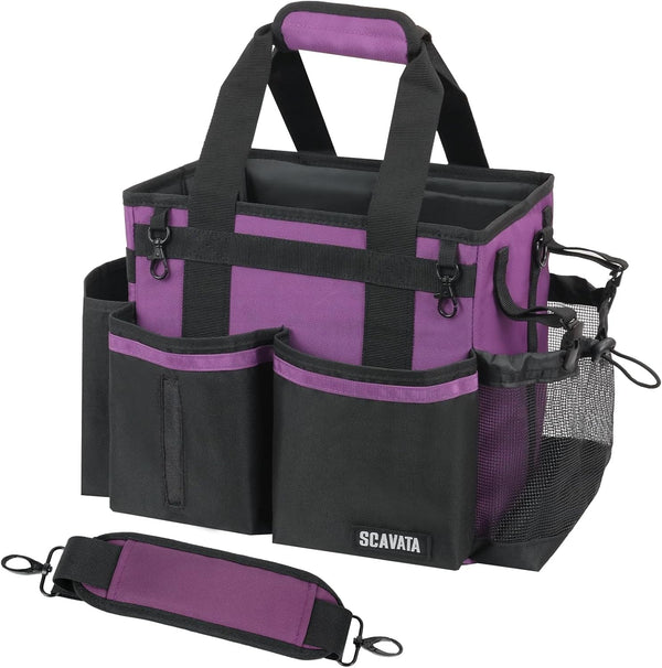 SCAVATA Compact Wearable Cleaning Caddy, Small Cleaning Caddy Supplies Organizer with Handle