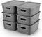 AREYZIN Plastic Storage Baskets with Lid, 6 Pack Organizing Containers for Shelves, Drawers, and Desktop