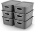AREYZIN Plastic Storage Baskets with Lid, 6 Pack Organizing Containers for Shelves, Drawers, and Desktop